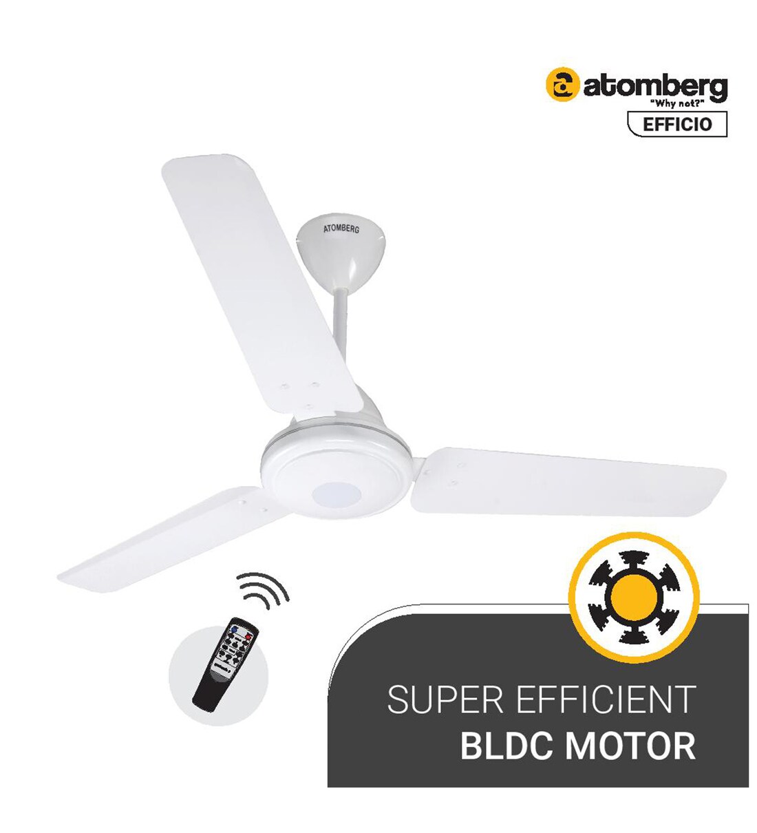 Buy Atomberg Efficio Bldc Motor Ceiling Fan With Remote Mm White