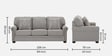 Atlanta Fabric 3 Seater Sofa in Grey Color