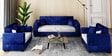 Atlanta Velvet 7 Seater Sofa Set In Blue & Grey  Colour ( 3 + 2 + 2)