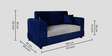 Atlanta Velvet 7 Seater Sofa Set In Blue & Grey  Colour ( 3 + 2 + 2)