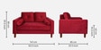 Atlanta Velvet 2 Seater Sofa In Red Colour