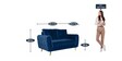 Atlantis Velvet 2 Seater Sofa in Royal Blue Colour