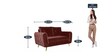 Atlantis Velvet 2 Seater Sofa in Wine Red Colour