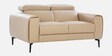 Atmore Half Leather 2 seater Sofa In Oyster Beige Colour With Adjustable Headrest