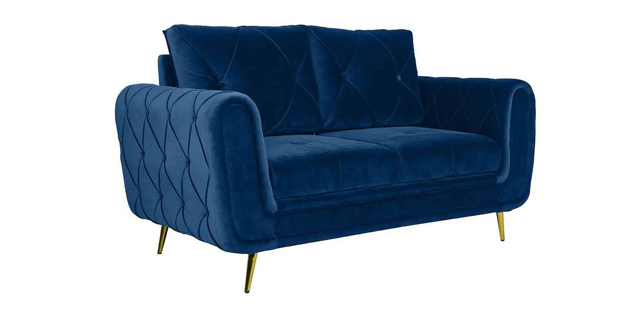 Buy Atlantis Velvet 2 Seater Sofa in Royal Blue Colour by Vittoria Online Contemporary 2