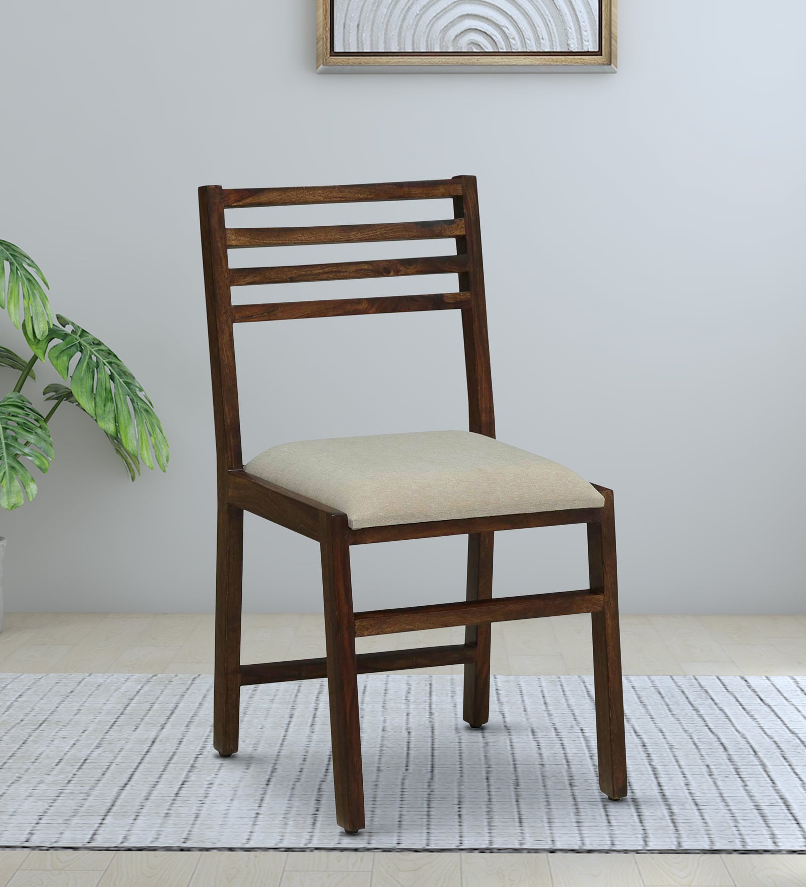 Athens Sheesham Wood Dining Chair In Provincial Teak Finish (Set Of 2)