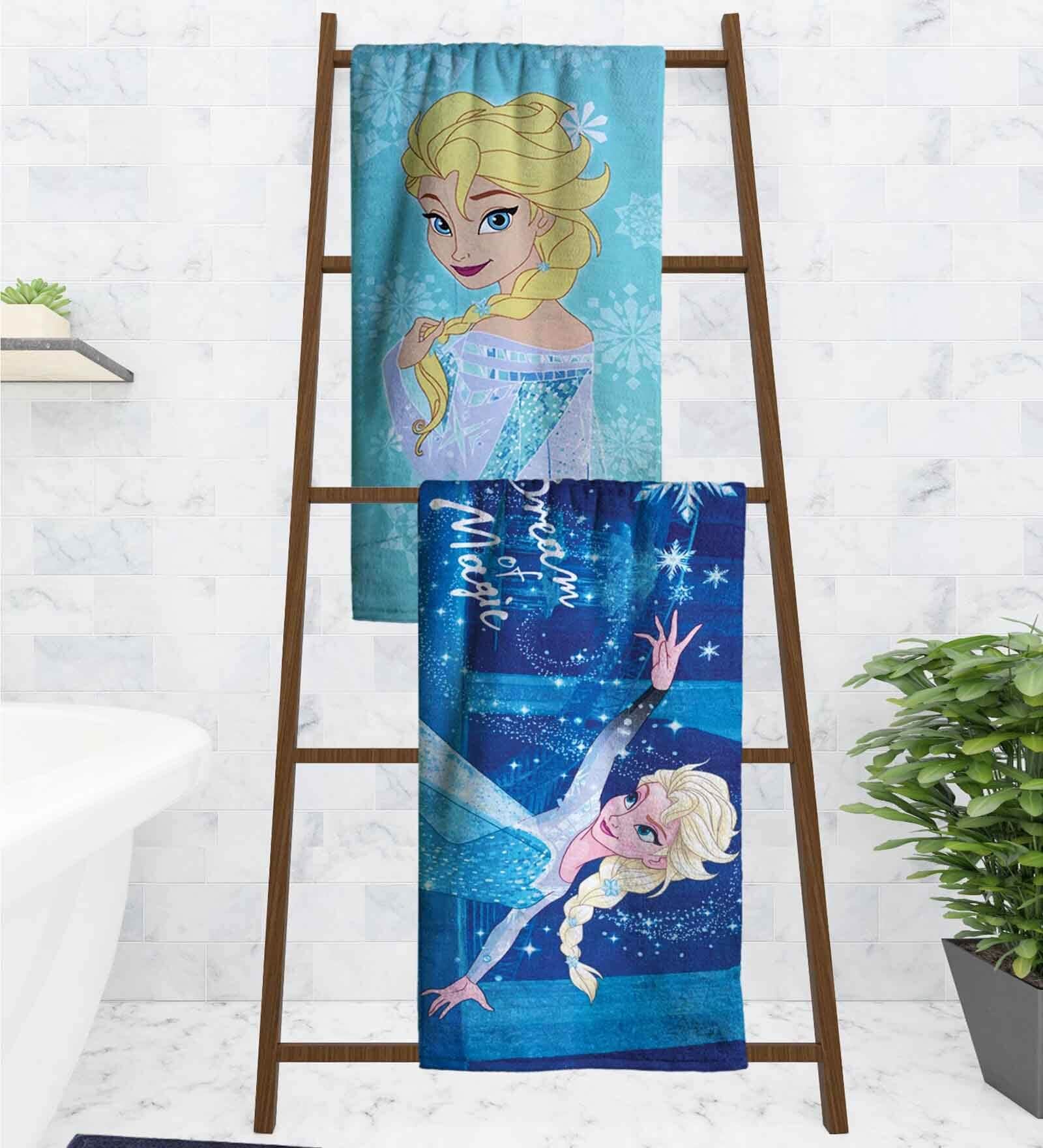 Disney Frozen Dream Of Magic Elsa Kids 350 GSM Bath Towel  (Set of 2)