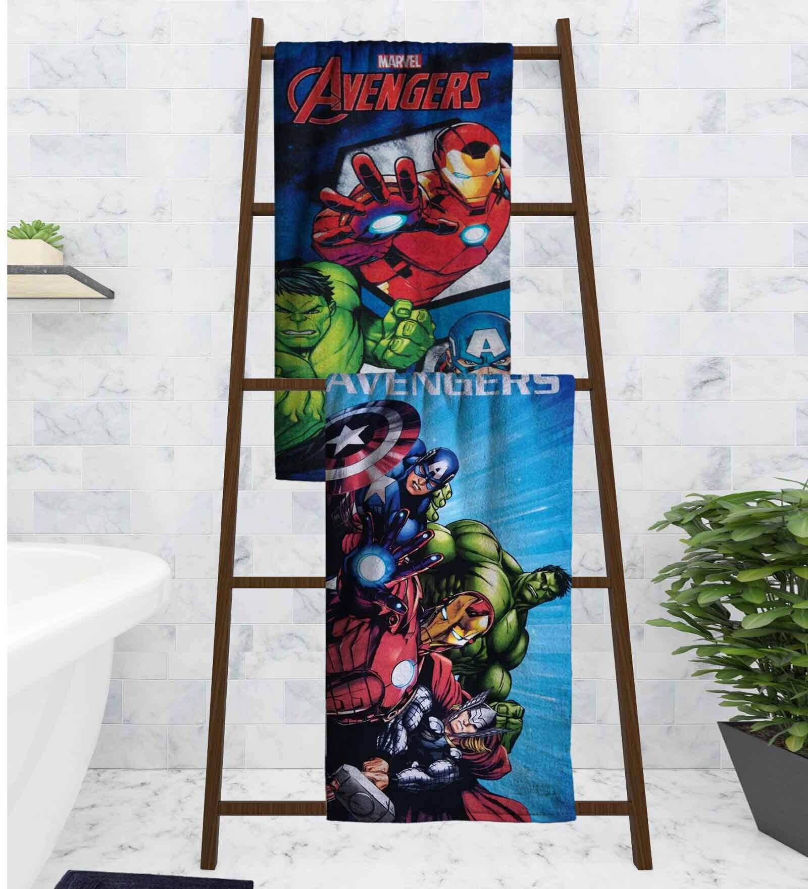 Buy Avengers Assemble Kids Multicolor 350 GSM Cotton Towels (Set Of 2 ...