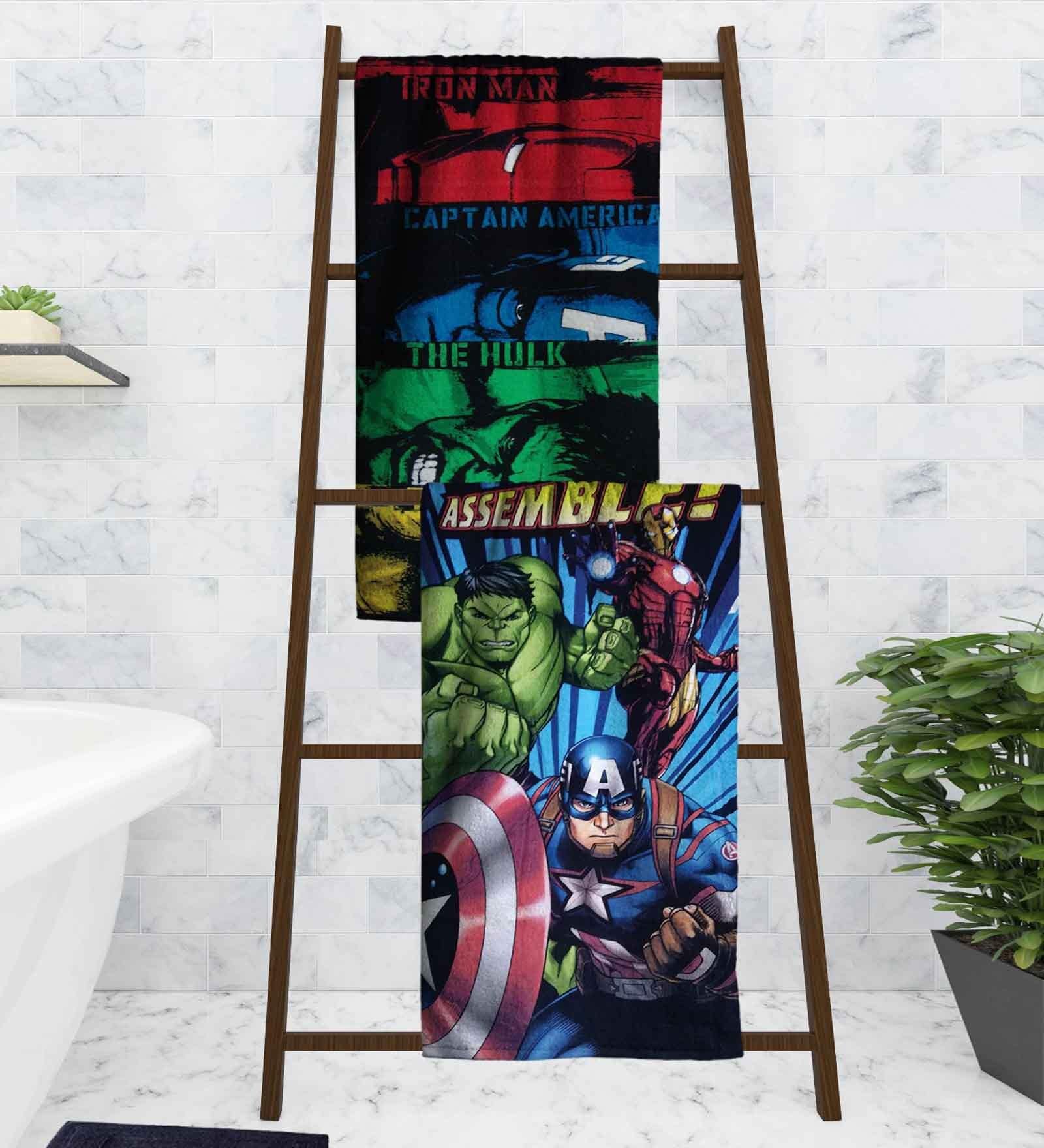 Marvel Avengers Hulk Kids Multicolor 350 GSM Cotton  Towels (Set Of 2)