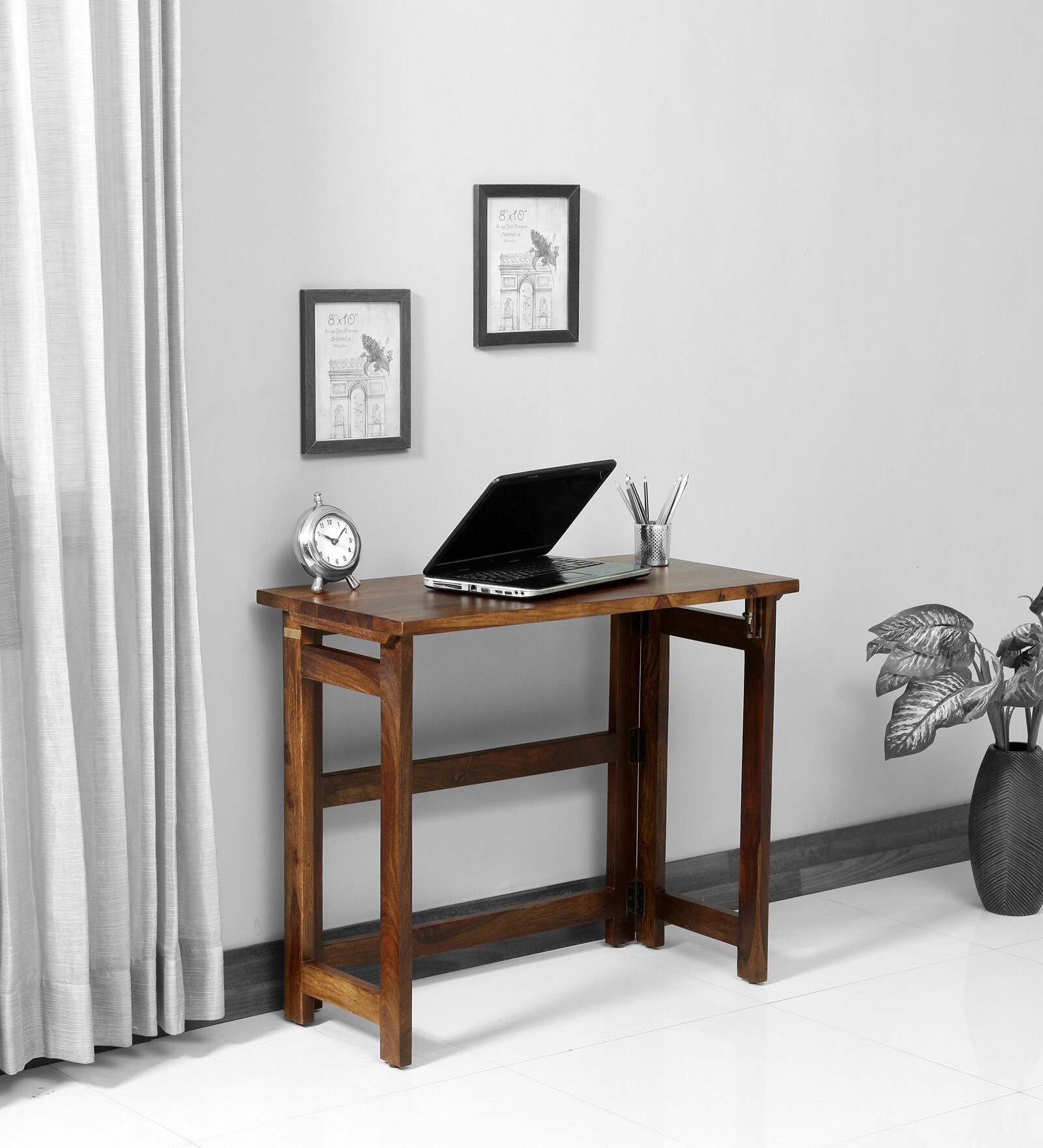 Buy Aticus Solid Wood Study Table In Provincial Teak Finish at 1 OFF