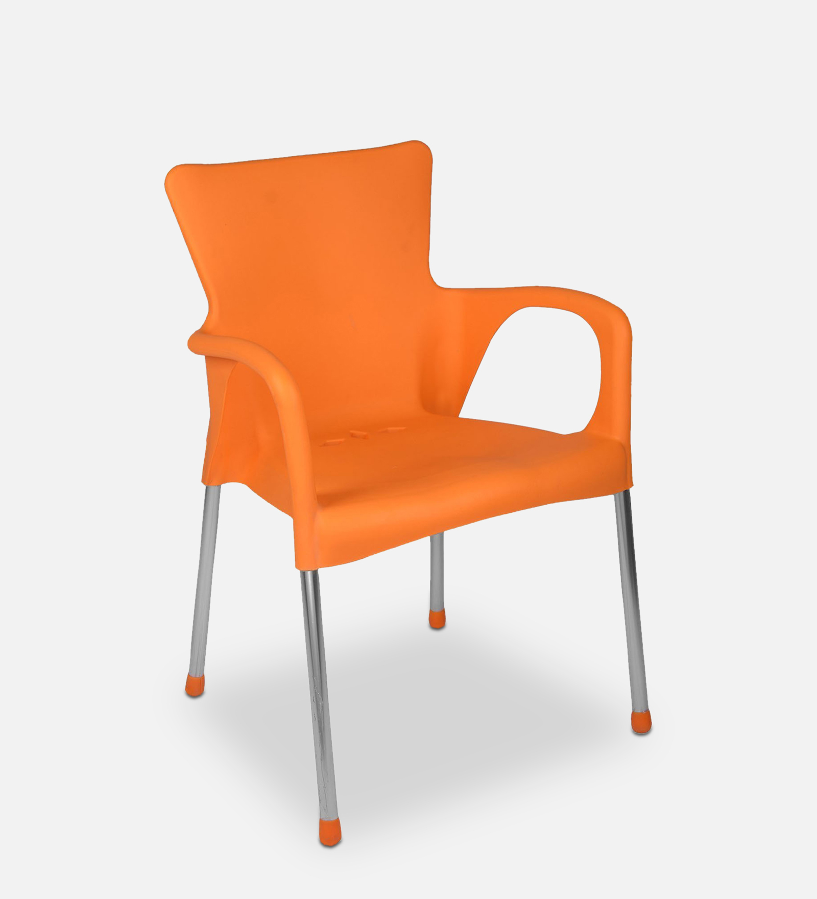 Atlantis Plastic Chairs in Orange Finish (Set Of 2)