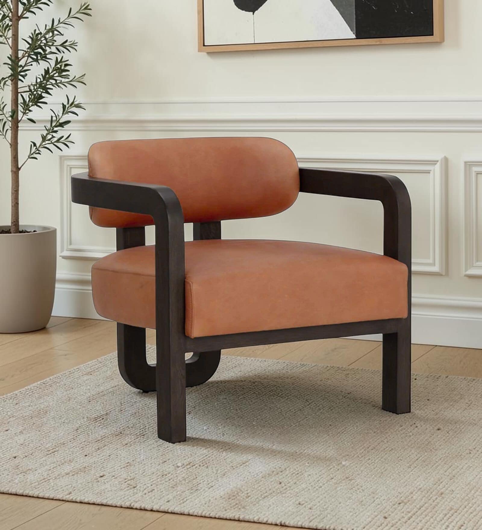 Atlas Accent Chair In Terracotta Colour Atlas Accent Chair In Terracotta Colour