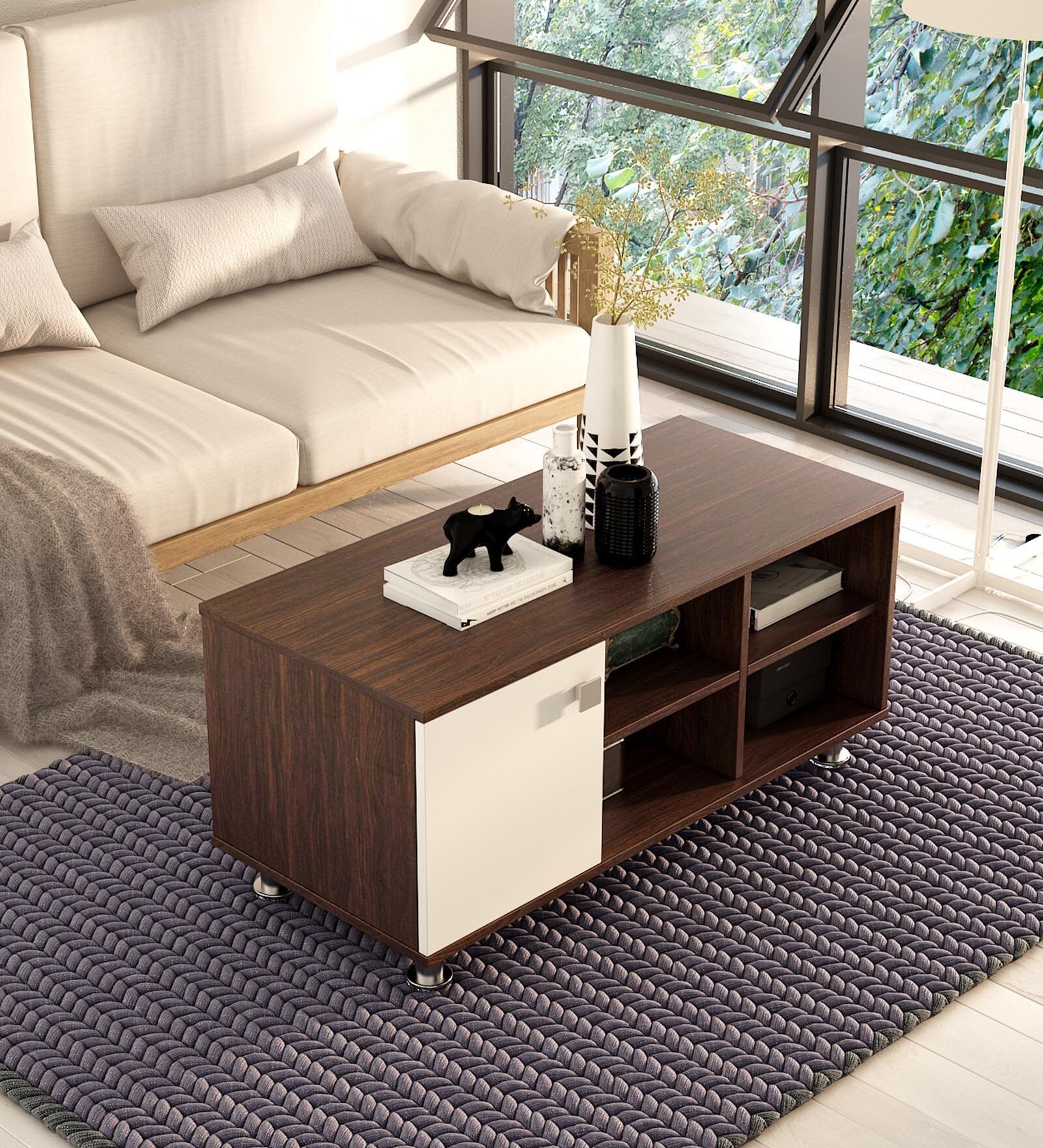 Atlas Coffee Table In Frosty White Finish