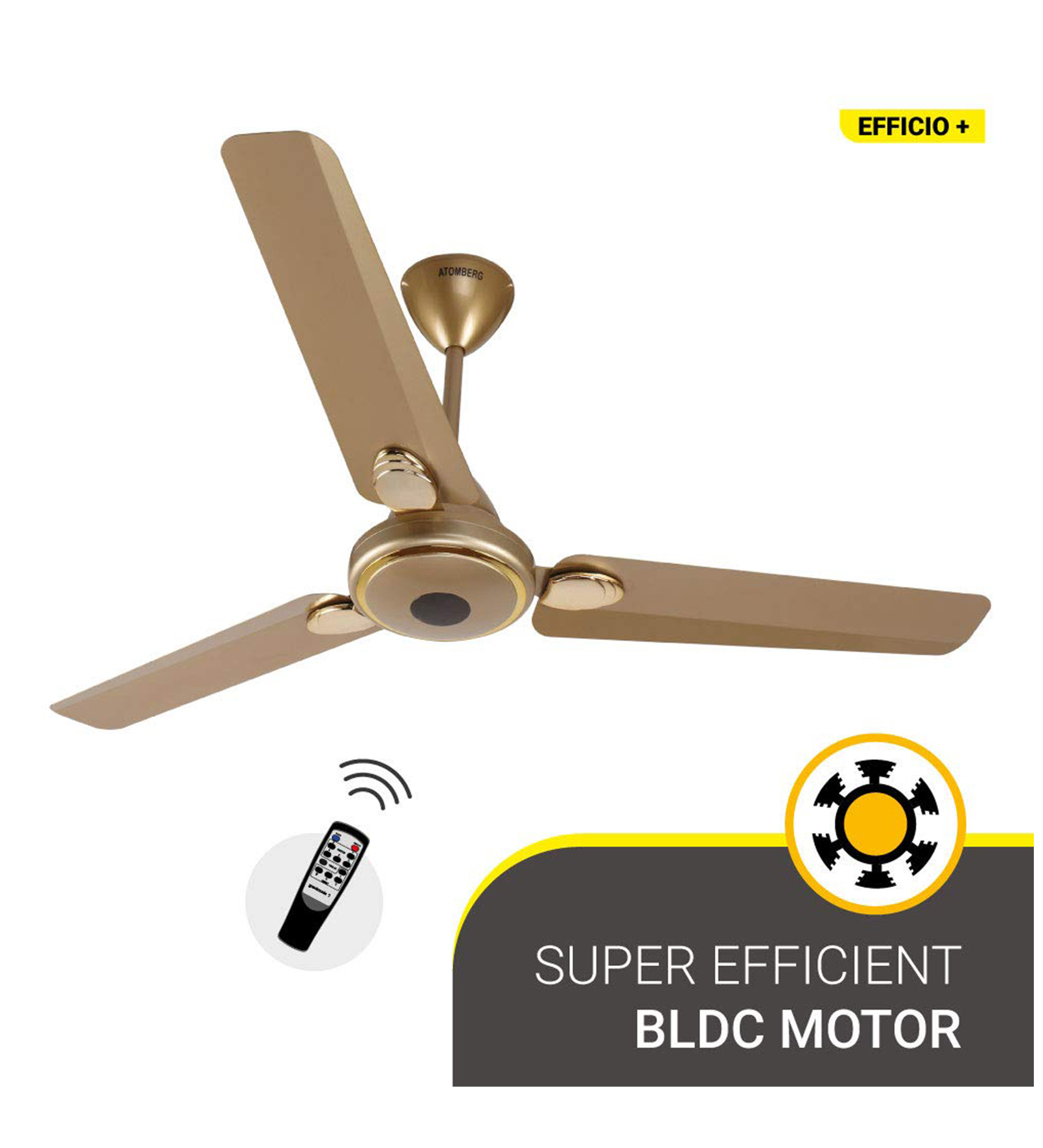 Atomberg Efficio Plus BLDC Motor Ceiling Fan with Remote, 1200 mm, Ivory