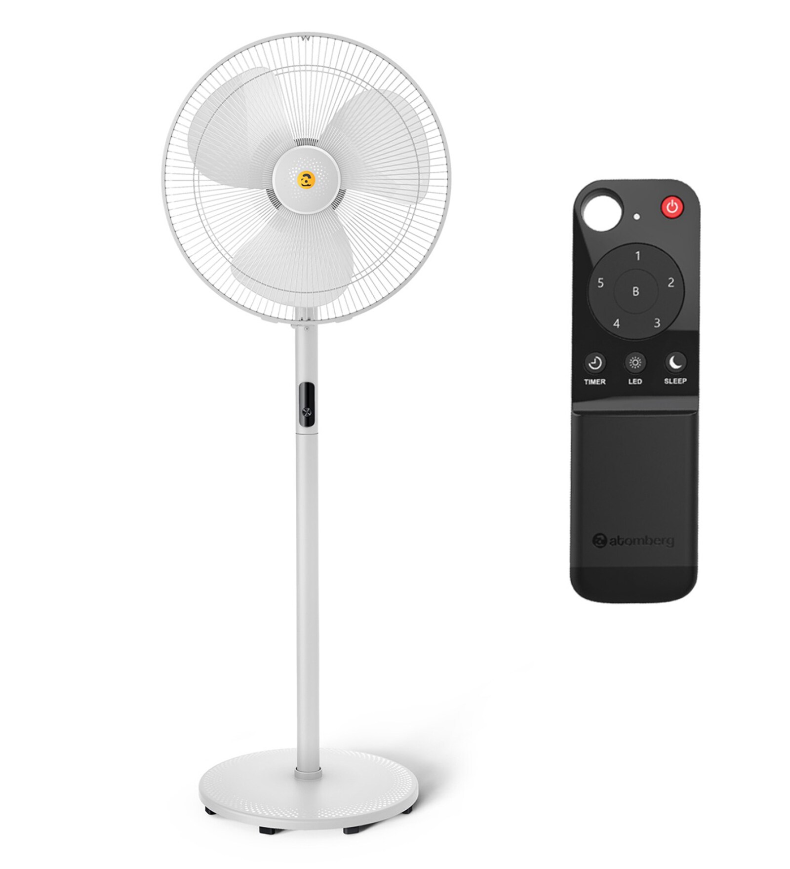 Atomberg Renesa 400mm Non-swing BLDC motor Energy Saving Pedestal Fan with Remote Control (White,Pack of 1)
