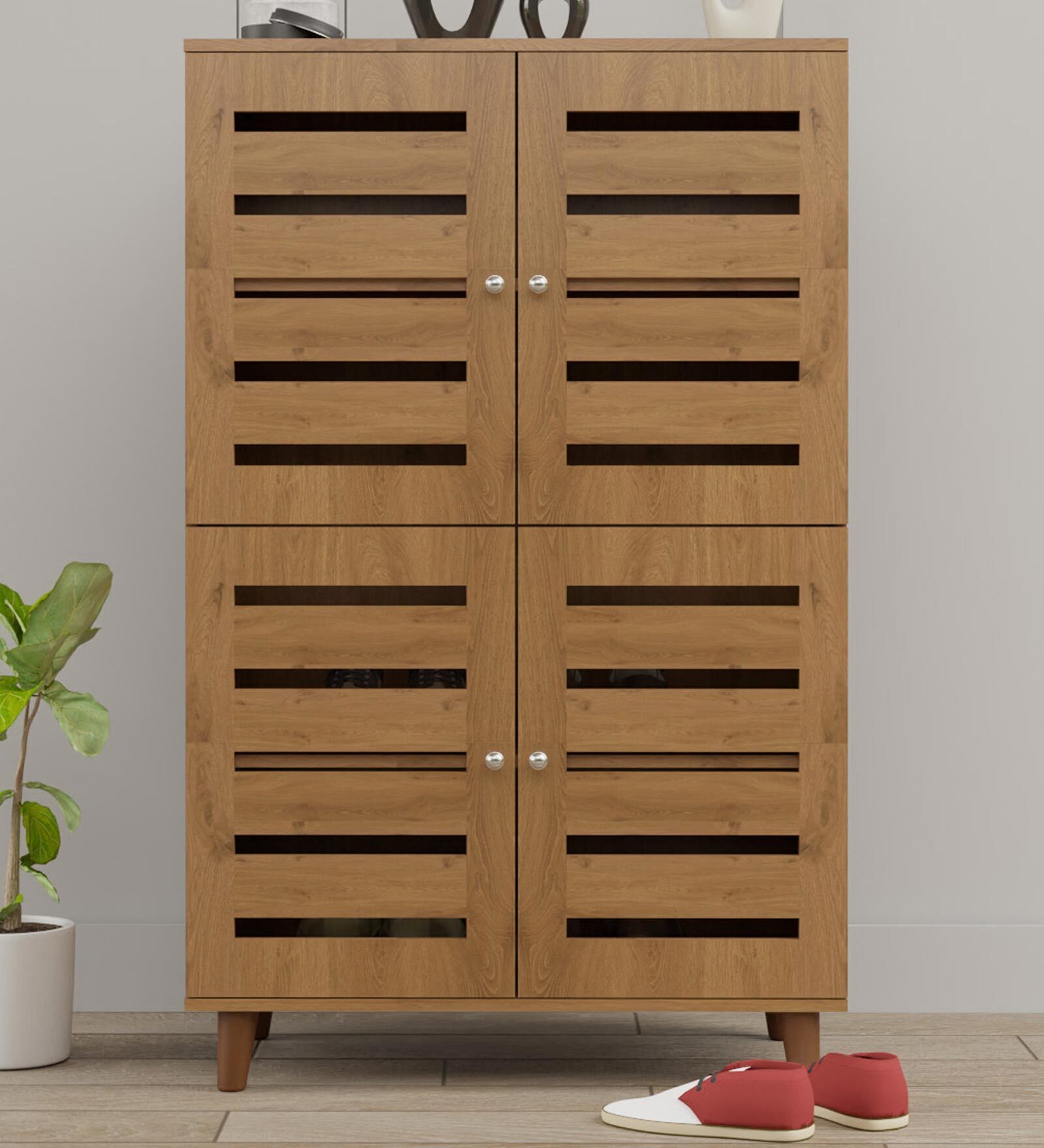 Attic Vertico Shoe Cabinet In Vloga Oak Finish
