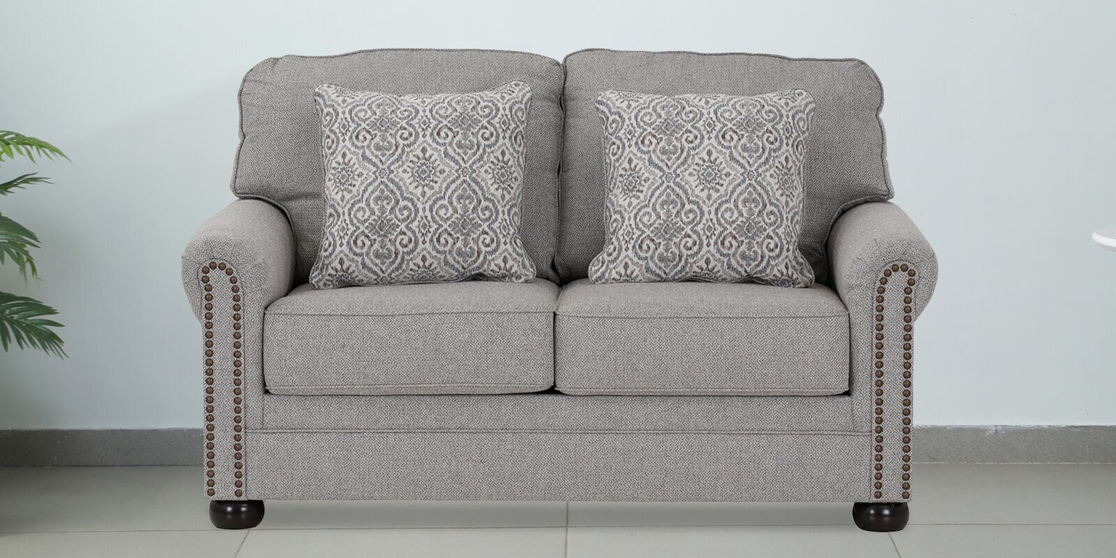 Atlanta Fabric 2 Seater Sofa in Grey Color