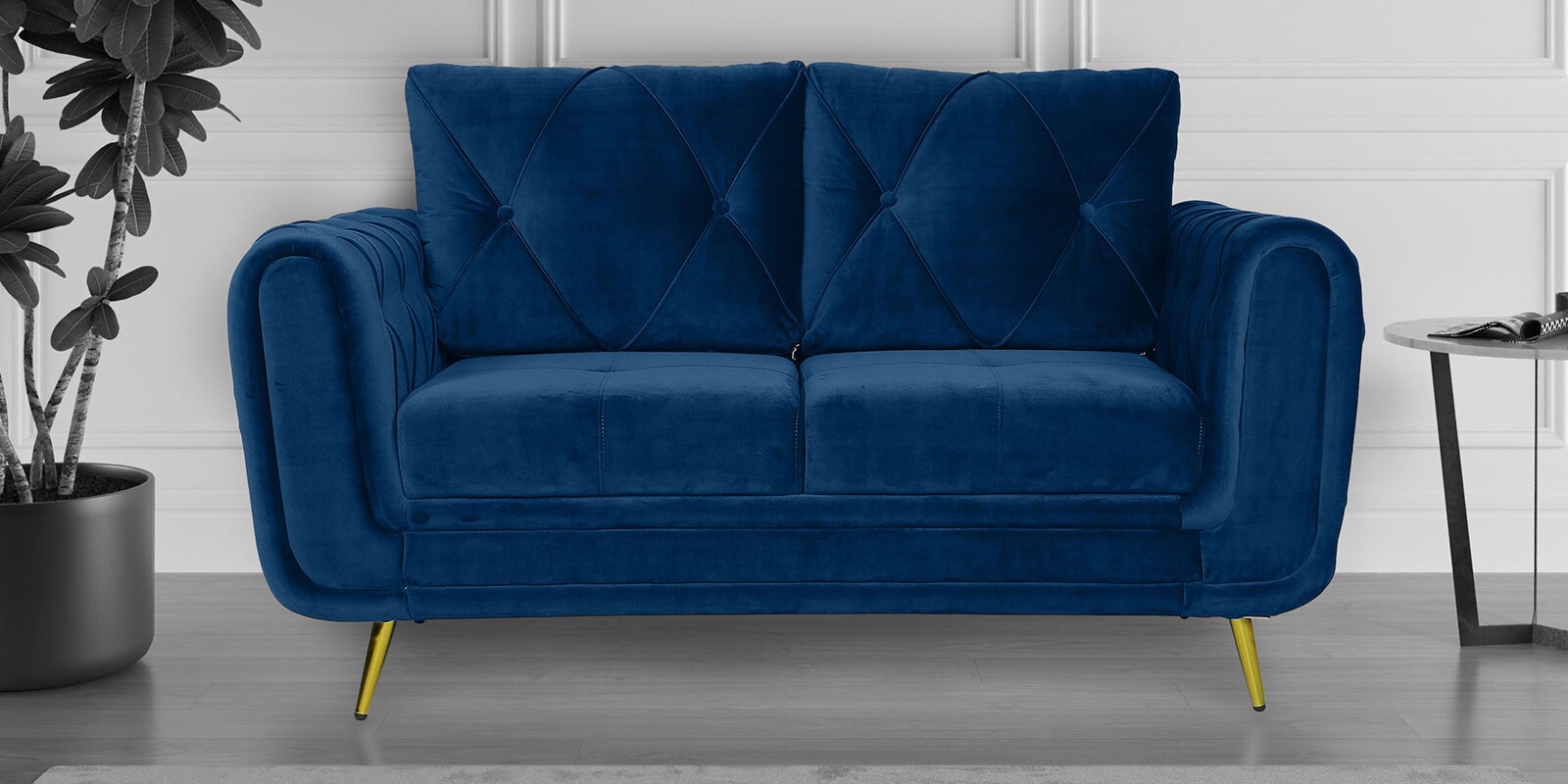 Atlantis Velvet 2 Seater Sofa in Royal Blue Colour
