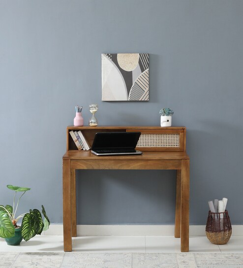 Atalanta Solid Wood Writing Table In Tubbaq Finish