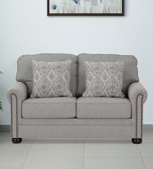 Atlanta Fabric 2 Seater Sofa in Grey Color