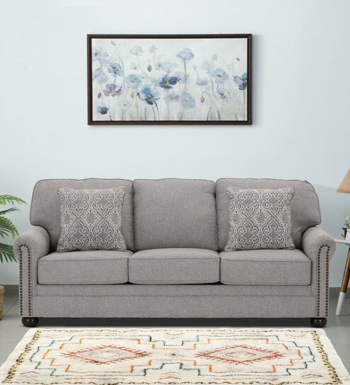 Atlanta Fabric 3 Seater Sofa in Grey Color
