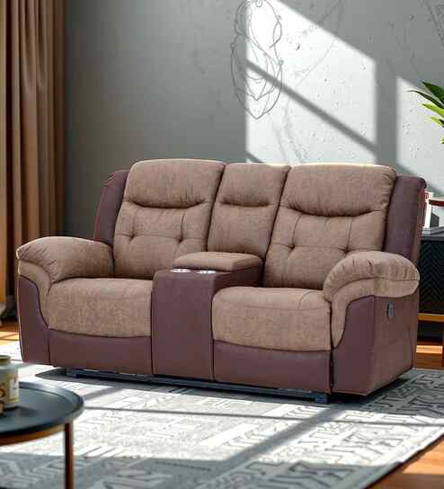 Atlanta Motorised 2 Seater Recliner With Usb Charging Port In Brown Color