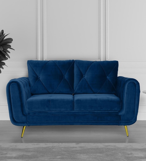 Atlantis Velvet 2 Seater Sofa in Royal Blue Colour