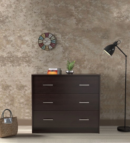 Buy Atlas Chest Of Three Drawers In Beech Chocolate Finish By