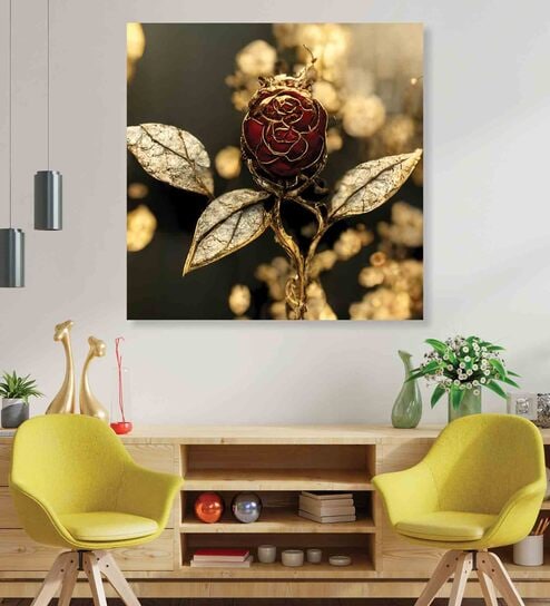 Attractive Flower Multicolour Canvas Framed Wall Painting