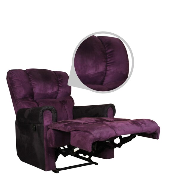 Buy Atlanta 1 Seater Recliner in Purple Colour by Alcanes Online