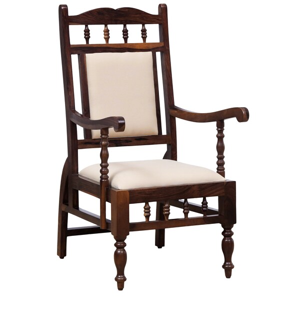 Buy Atmos Solid Wood Armchair in Provincial Teak Finish by Amberville