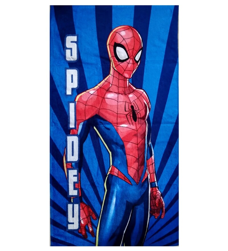 Buy Marvel The Hulk & Spiderman Kids 350 GSM Bath Towel (Set of 2) by ...