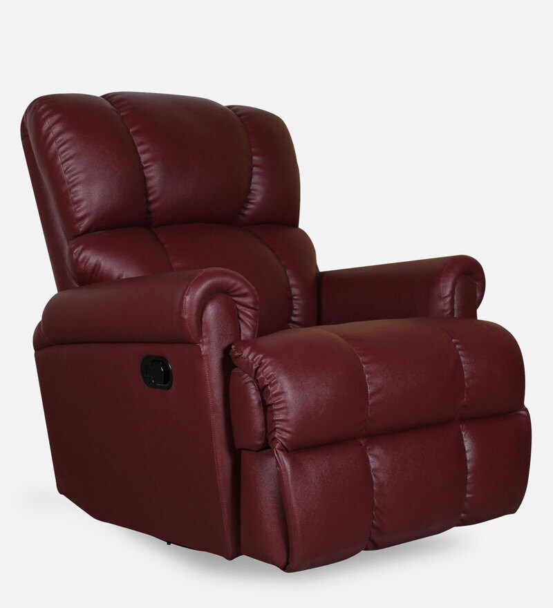 Buy Atlanta 1 Seater Manual Recliner in Maroon Colour by Alcanes Online