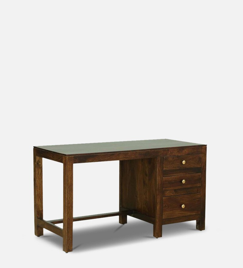 Buy Attie Solid Wood Study Table In Provincial Teak Finish By