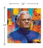 Atal Bihari Vajpayee 24"X24" Stretched And Teakwood Framed Art Print