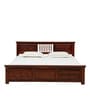 Kumud Solid Wood King Bed With Drawer Storage In Honey Oak Finish