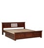 Kumud Solid Wood King Bed With Drawer Storage In Honey Oak Finish