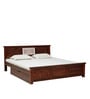 Kumud Solid Wood King Bed With Drawer Storage In Honey Oak Finish