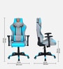 Athena Leatherette Gaming Chair  in Grey & Turquoise Colour