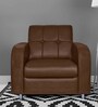 Atlanta Leatherette 1 Seater Sofa In Brown Colour