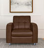 Atlanta Leatherette 1 Seater Sofa in Brown Colour