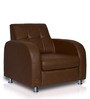Atlanta Leatherette 1 Seater Sofa In Brown Colour