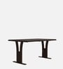 Atlanta Solid Wood 6 Seater Dining Table in Dark Brown Colour