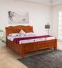 Almore King Size Bed With Hydraulic Storage in Brown Finish
