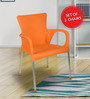 Atlantis Plastic Chairs in Orange Finish (Set Of 2)