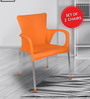 Atlantis Plastic Chairs in Orange Finish (Set Of 2)