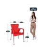 Atlantis Plastic Chair in Red Colour , (Set Of 2)