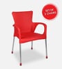 Atlantis Plastic Chair in Red Colour , (Set Of 2)