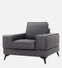 Atlas Leatherette 1 Seater Sofa in Black Colour