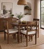 Atlas Sheesham Wood 4 Seater Dining Set In Provincial Teak Finish